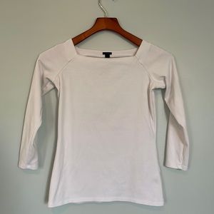 J crew boatneck white top S